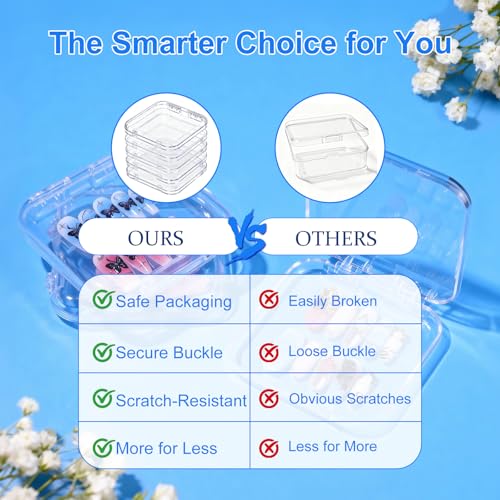 Clear 64 Pcs Acrylic Nail Storage Boxes with Double-Sided Tape - Raisetip