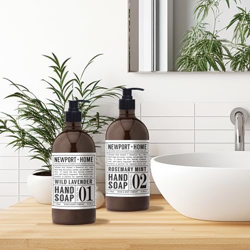 Hand Soap Set with Wild Lavender & Rosemary Mint - 4 x 21.5 fl oz | Nourishing Home & Body