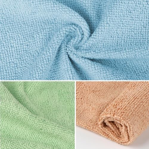 Multicolor Microfiber Washcloths Bulk 100 Pack 12x12 Inches Face Towels
