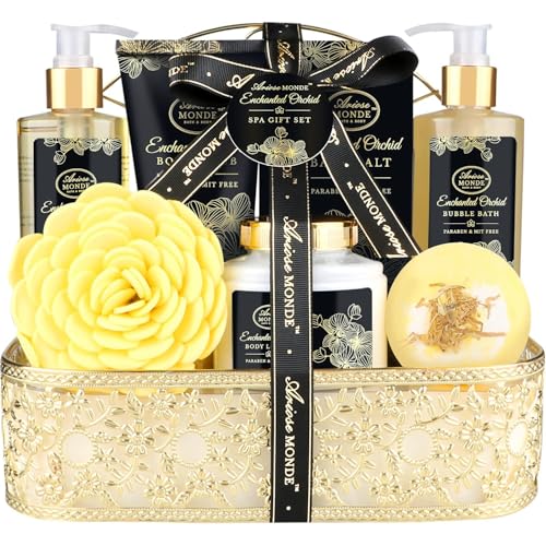 Enchanted Orchid Spa Gift Basket for Women - Bath Sets & Body Care