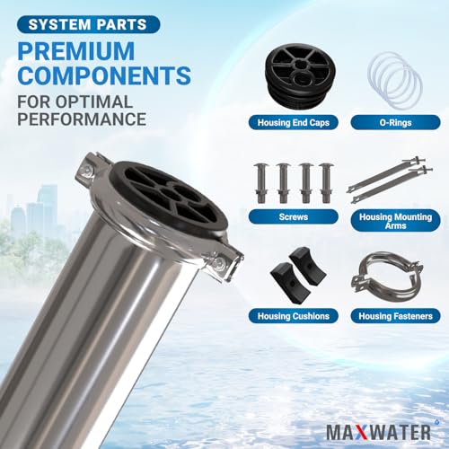 Max Water 4040 Reverse Osmosis Membrane Housing 4x40 Inch Industrial Water Filter