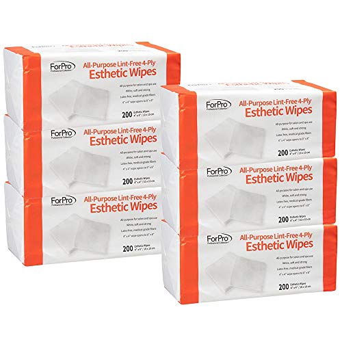 All-Purpose Lint-Free Cotton Facial Wipes 200 Pack - 4x4 Inches, 6 Packs