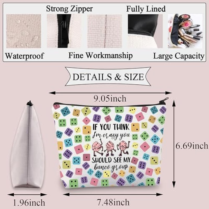 BDPWSS Bunco Makeup Bag Bunco Gambling Lover Gift If You Think I'm Crazy You Should See My Bunco Group Bunco Game Night Gift (Bunco Group)