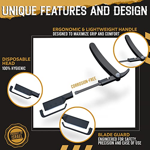 Professional Straight Edge Razors for Men-Premium Disposable Razor Kit for Shaving Hair/Beard-Men¡¯s Shave Kit Safety-Razor for Men (Refill blades pack, 80 Units)