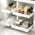 Adjustable 21-Inch Deep Pull Out Cabinet Organizer Set - White, 4 Pack