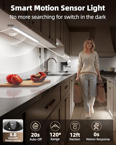 EZVALO 16.5 Inch 5-Pack Rechargeable Under Cabinet LED Lights with Remote, Dimmable & 3 Color Temps