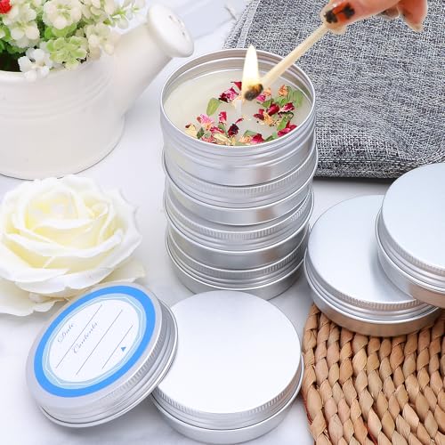 Moonlight Silver 64 Pack 2oz Aluminum Tin Cans with Screw Lids - Food & DIY Storage