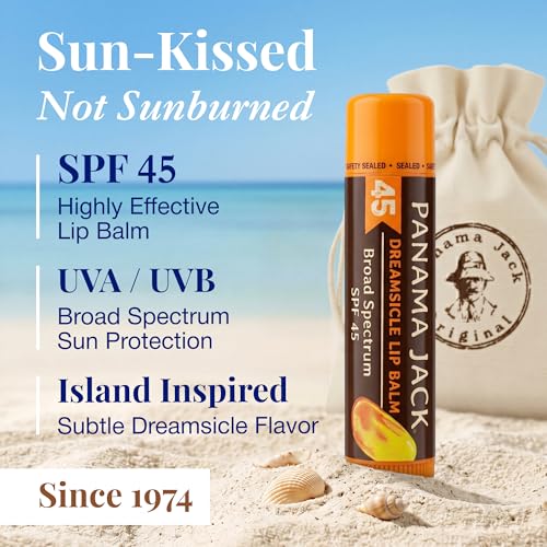 SPF 45 Sunscreen Lip Balm Set - Dreamsicle Flavor, Pack of 7