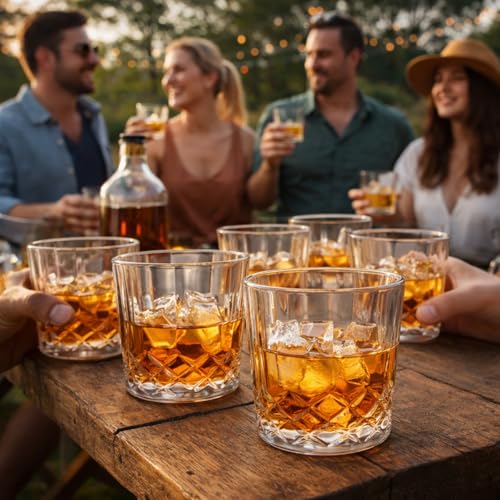 48 Pack 10 oz Clear Plastic Whiskey Glasses - Durable Shatterproof Set