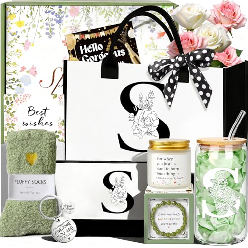 Personalized Christmas Birthday Gift Set for Women Monogram Initial S