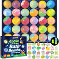 Kids Bath Bombs with Surprise Glow Toys - 30 Pack Safe Bubble Fizzies