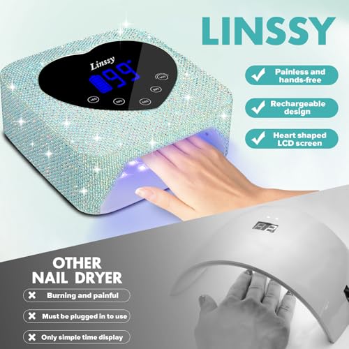 Cordless UV LED Nail Lamp with 72W Power and Blue Variation - Gel Nail Dryer with 5 Timers