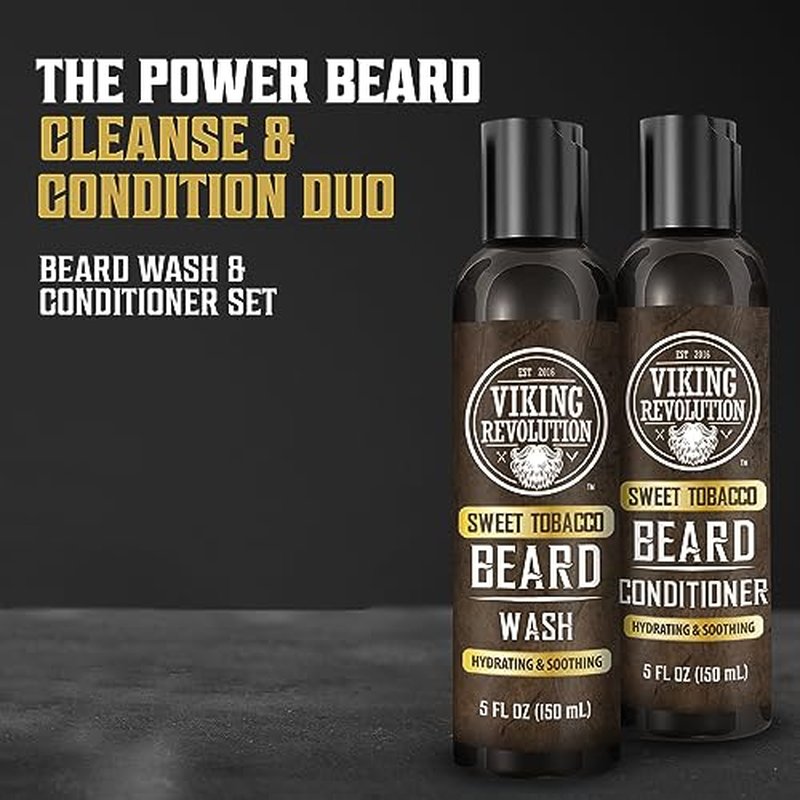JVR Beard Wash and Beard Conditioner for Men, Beard Shampoo Cleanse and Reduces Frizz, Soften & Strengthens, Organic with Coconut, Aloe, Provides Shine for Dry & Coarse Beards, Beard Care (6.7oz)