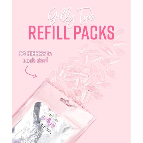 Kiara Sky Gelly Tip Soak Off Nails Refill Packs - Stiletto Short (Sizes 3, 4, 5)