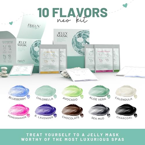 Peel-Off Jelly Mask Set - 10 Treatments with Chocolate, Aloe Vera, Avocado & More