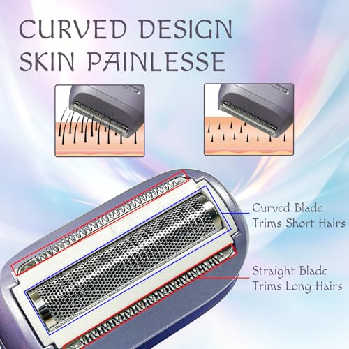Electric Razors for Women Legs: Electric Shaver for Women Pubic Hair,Face,Underarms,Lips,Arms,Painless Bikini Trimmer