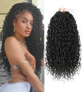 Pre-Looped Goddess Locs Crochet Hair 14 Inch - Black, 8 Pack with Accessories - Variation #1B
