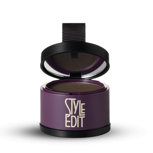 Style Edit Root Touch Up Powder | Mineral Infused Dark Brown Hair Color Concealer for Grays and Roots Coverage | 0.13 oz. Tub