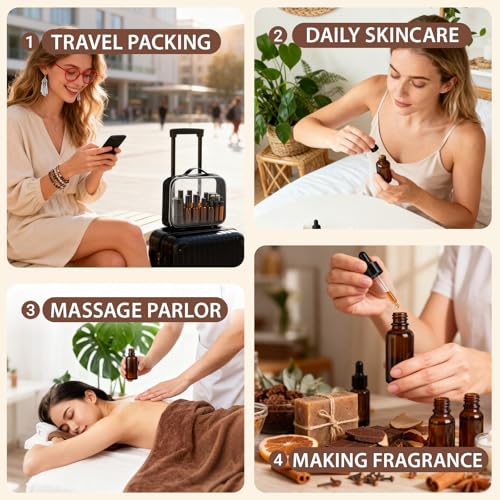 29-Pack TSA Approved Glass Travel Containers Set - Leak-Proof Skincare & Toiletry Bottles