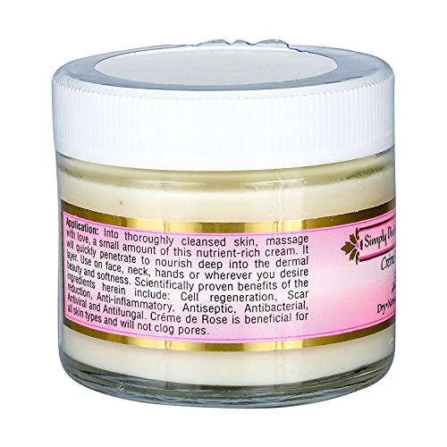 Simply Divine Botanicals Creme de Rose Heavenly Facial Moisturizer - Natural and Organic Face Cream for Dry, Normal, Sensitive, Mature Skin, 2 oz