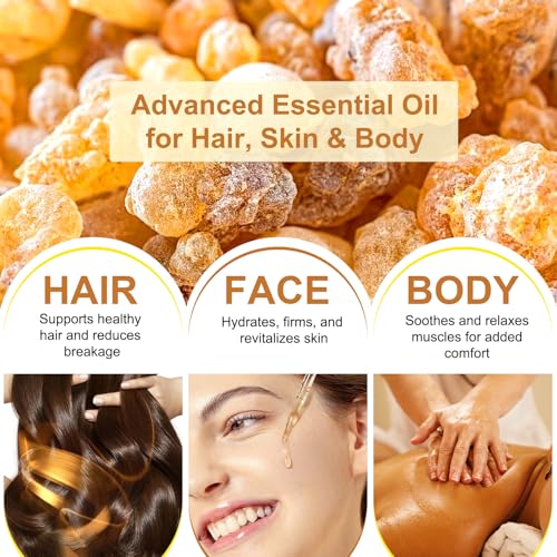 Frankincense Resin Oil for Face 2.02 fl.oz, Reduces Fine Lines & Wrinkles, Soothes & Repairs Skin, Deep Hydration for Body, Anti-Aging Serum Frankincense Skin Essential Oil Wrinkle