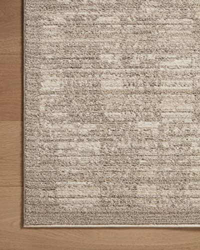 Loloi Darby Pebble and Sand Area Rug 5'3" x 7'6" Modern Ribbed Textured Decor