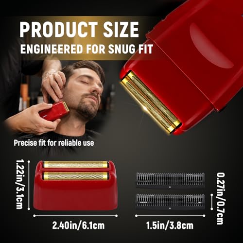 Red Foil Head & 2 Cutters Compatible with BaBylissPRO FX3 FXX3S - High-Performance Replacement Kit