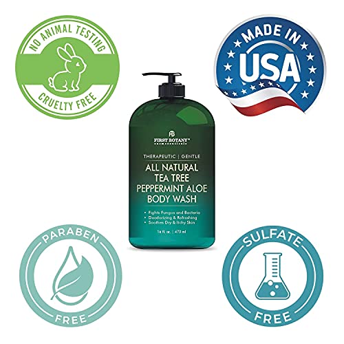 All Natural Tea Tree Body Wash for Skin & Foot Odor Relief - 16 Fl Oz