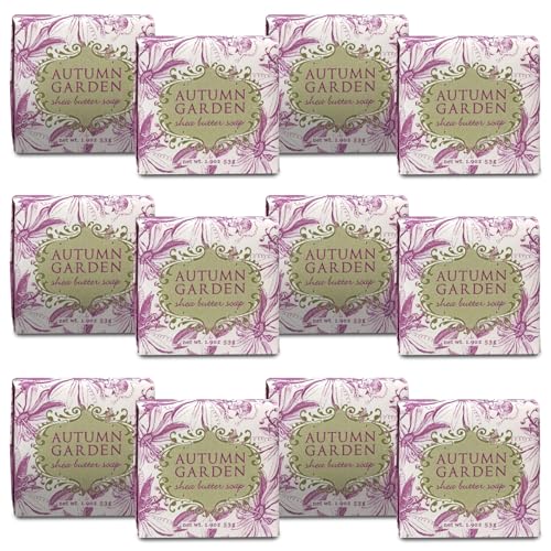 Greenwich Bay Mini Botanical Soap Bars ? 12 Pack 1.9 oz Each ? Individually Wrapped Guest Soaps for Airbnb, Spa, Travel, Bath ? Travel Size Bar Soap Set, Autumn Garden