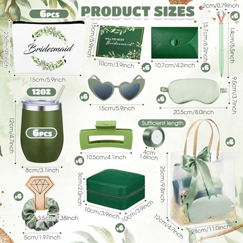 Bridesmaid Proposal Gift Set with Tumblers Jewelry Boxes & More - 6 Sets