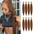 26 Inch Pre-Stretched Braiding Hair 8 Packs Brown Yaki Texture Synthetic Extensions