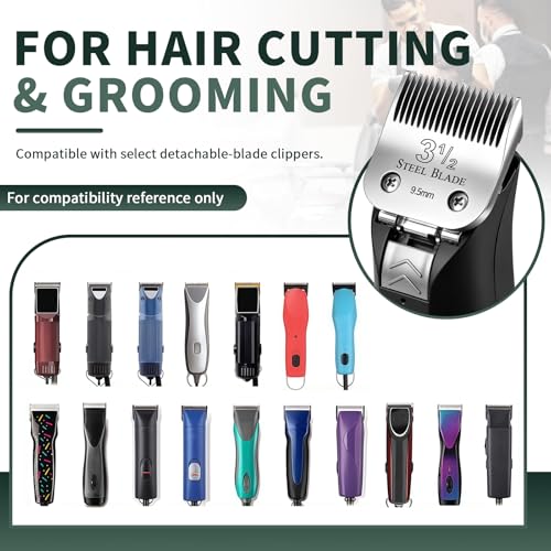 3-1/2 Size Clipper Blade 9.5mm for Oster Classic 76, Heavy Duty Stainless Steel