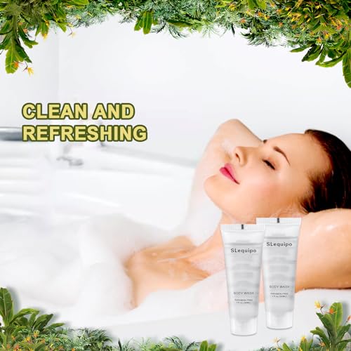 Travel Size Body Wash (1 fl oz, 50 Pack), Refreshing Hotel Body Wash, Mini and Small Size Guest Hotel Toiletries in Bulk