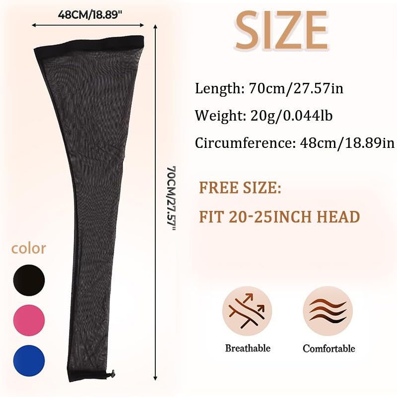 Hairweave Sleeve for Locs with Drawstring,Hair Weave Sleeve for Locs – Extra Long Hairsleeve for Braids,Fashionable Design - Haircare for Wig,Lightweight & Stretchable,Stretchy Reusable(Blue*1)