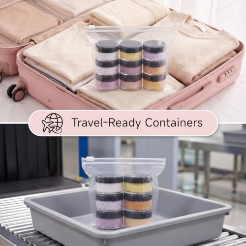 Black 5g Sample Cosmetic Containers with Lids - Travel Size, Leakproof