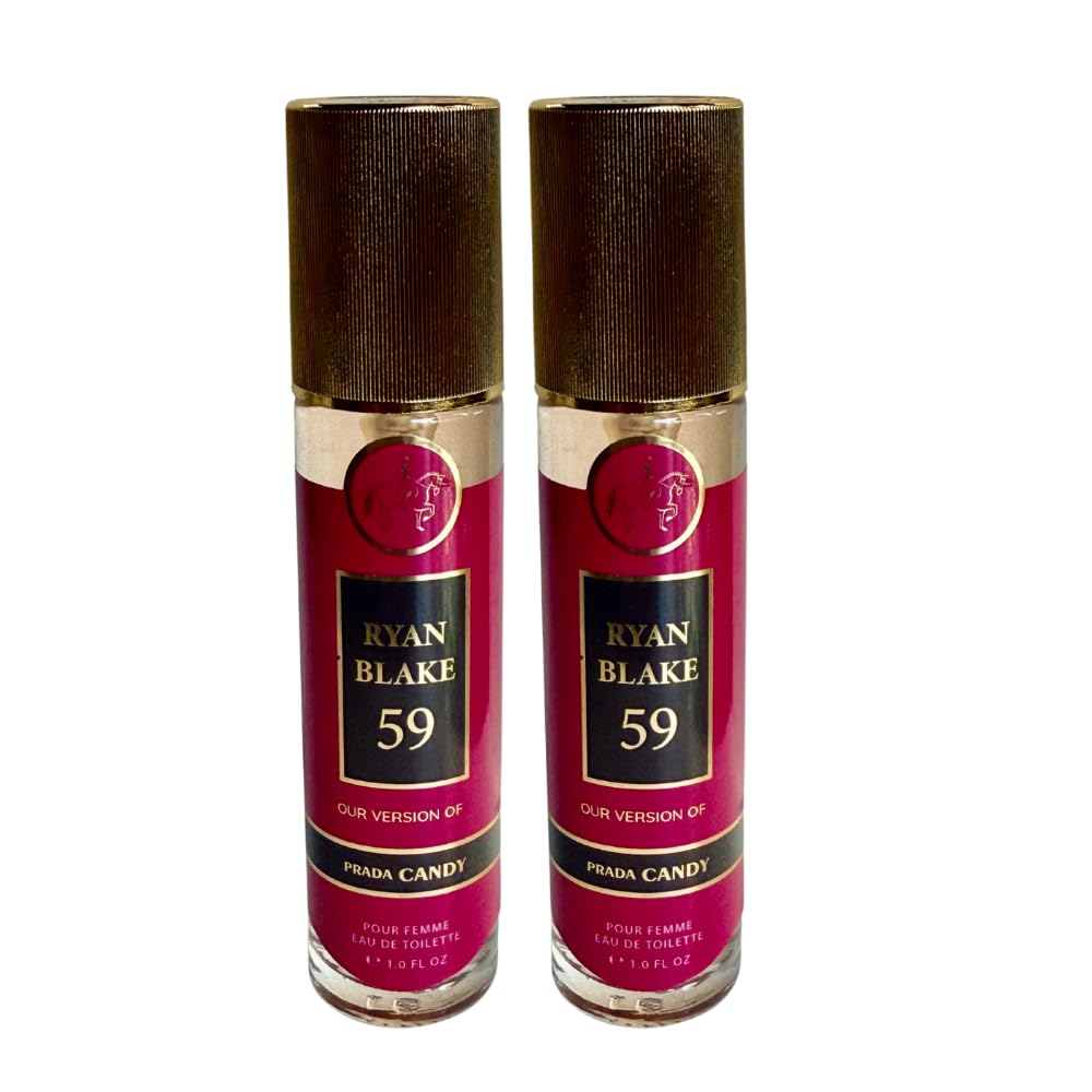 EGREEN MART Ryan Blake 59 Candy Pour Femme – Sweet & Sophisticated Eau de Toilette for Women – 1oz x 2 Travel Spray Bottles – Long-Lasting Fragrance Duo