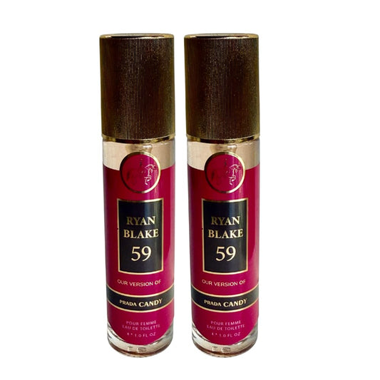 EGREEN MART Ryan Blake 59 Candy Pour Femme – Sweet & Sophisticated Eau de Toilette for Women – 1oz x 2 Travel Spray Bottles – Long-Lasting Fragrance Duo