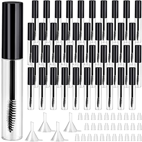 Black 40 Pcs 10ml Empty Mascara Tubes with Wand and Accessories