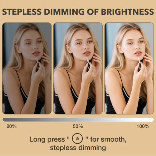Gold 13.9" x 12" LED Vanity Mirror with Lights, Touch Control