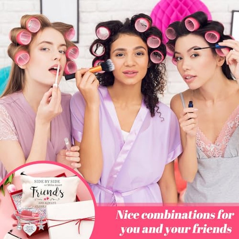 Abbylike 20 Pieces Friends Group Gifts Bulk for Women Friendship Bracelets Makeup Bags Friendsgiving Long Distance Present Party Favors for Friend Family Sister Birthday