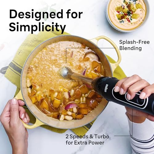 Immersion Hand Blender with Beaker and Whisk - 350W Dual Speed, Versatile Kitchen Tool