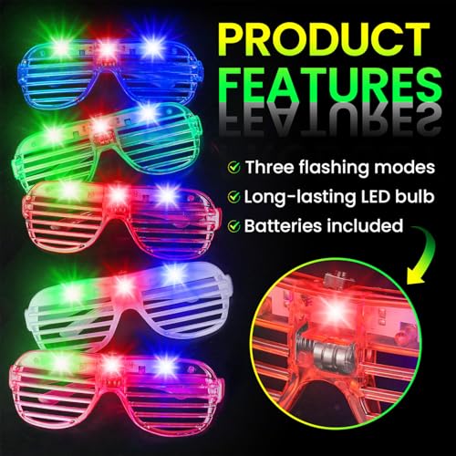 180 Pack LED Glasses with 6 Colors - Glow in The Dark Party Supplies - Variation of THIS listing