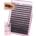 Spikes Lash Clusters Kit Wispy Manga Lash Clusters D Curl 10-18mm Anime Eyelash Clusters Fluffy Individual Lashes with Spikes DIY Lash Extension Kit with Bond and Seal and Lash Tweezers for Salon Look