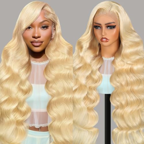 22 Inch Blonde Lace Front Human Hair Wigs Body Wave 13x6 HD Frontal 200% Density