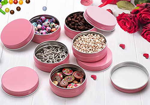 48 Pack 2 oz Aluminum Cosmetic Sample Containers with White Labels – Travel Lip Balm & Salve Tins