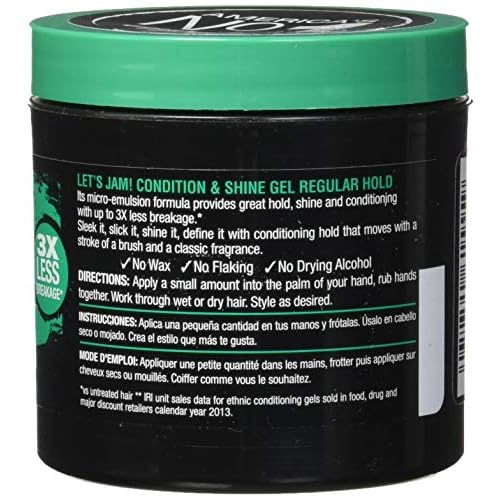 Soft Sheen Carson Lets Jam Condition & Shine Gel Regular Hold Jar (130ml), 4.4 Oz