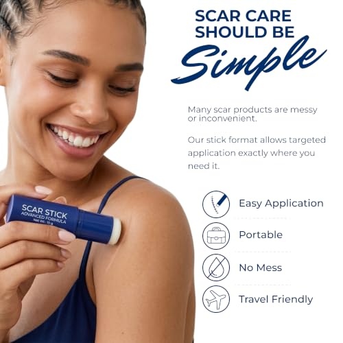 MURASAKI BEAUTY Advanced Silicone Scar Stick 2 x 10g, C-Section, Surgical Burns & Acne Scar Care