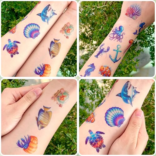 Winter Skiing Temporary Tattoos 10 Sheets 100 PCS Snowboard Party Decorations Favors Supplies Snow Theme Birthday Stickers Gifts for Boys Girls Kids Class School Prizes Carnival Christmas