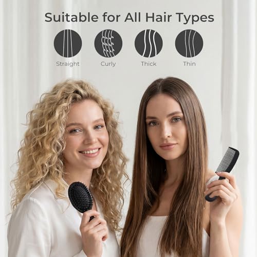 200 Pack Bulk Hair Brush & Comb Set - Assorted Handled & Mini Combs for Hair Styling & Detangling