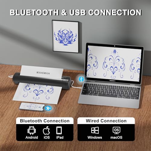 Wireless Tattoo Stencil Printer for Artists & Beginners - Bluetooth Portable Tattoo Transfer Machine with 3 Transfer Papers